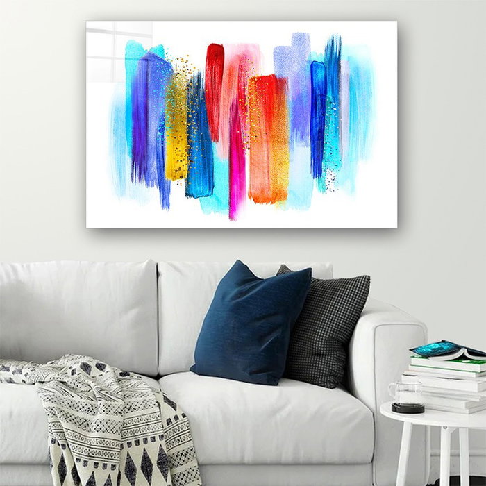 Wallity Cuadro decorativo multicolor de cristal templado 50 x 70 cm